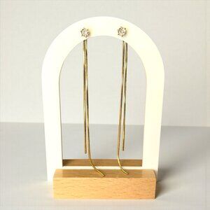 Long Stud Gold Dangle Earring